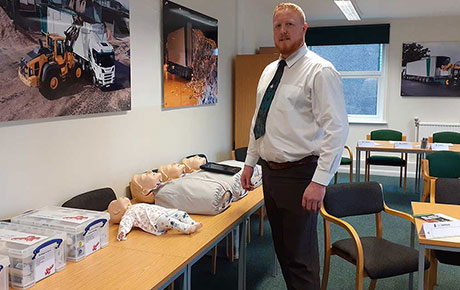 First Aid Trainer Scott Blagg with his Annie dummies